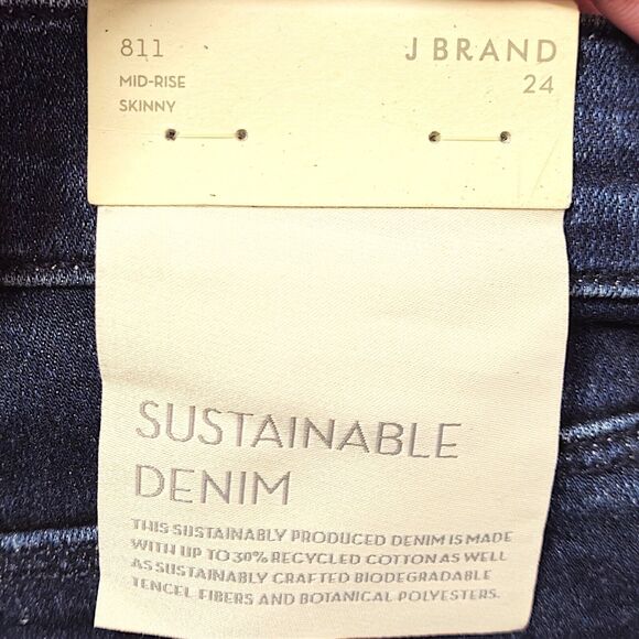 NEW J Brand Women’s Jeans Clean Girl Minimal Capsule Sustainable Indigo Denim 24 - Picture 6 of 10